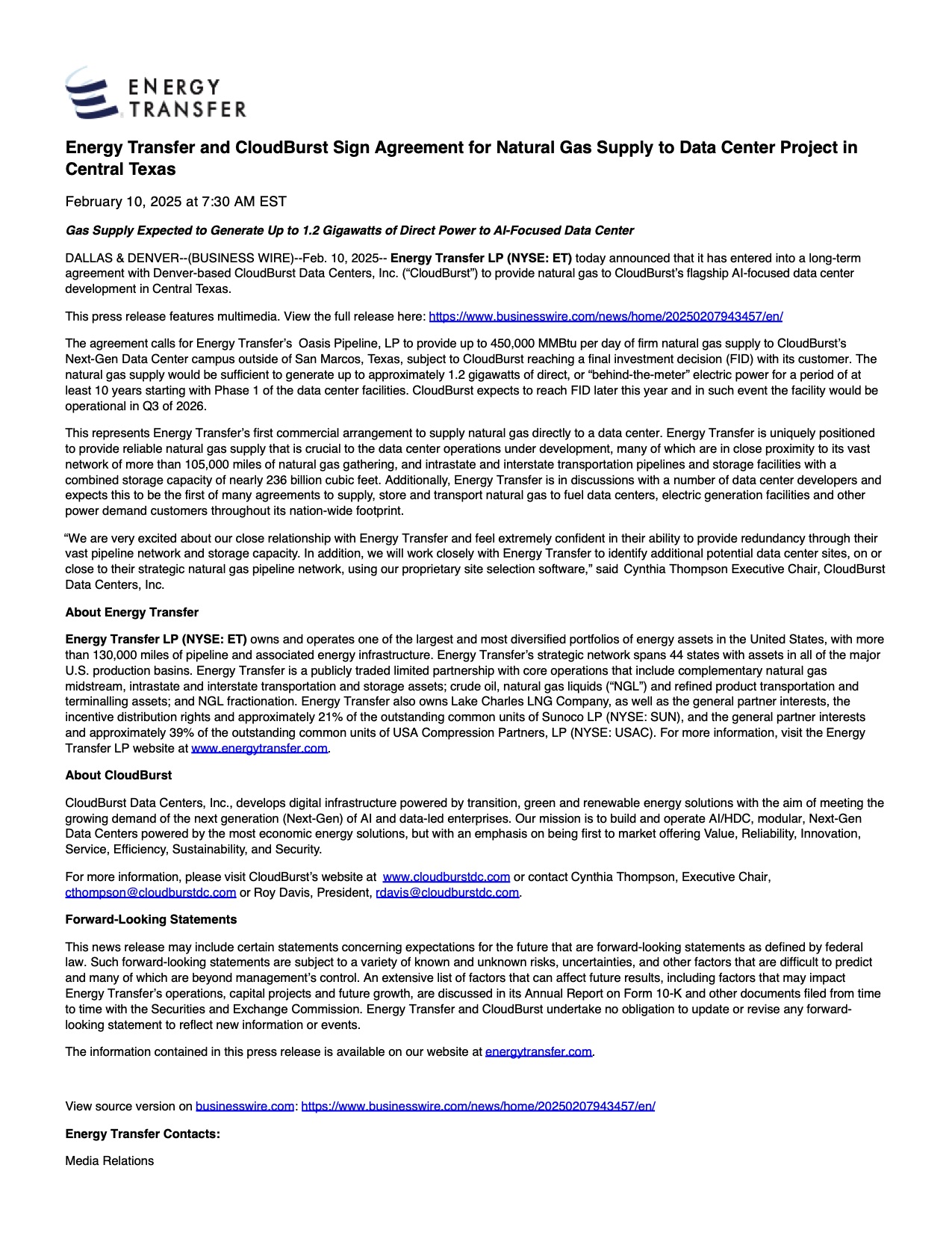 energy-transfer-and-cloudburst-sign-agreement-natural-gas-su-001</TD> <TD valign=