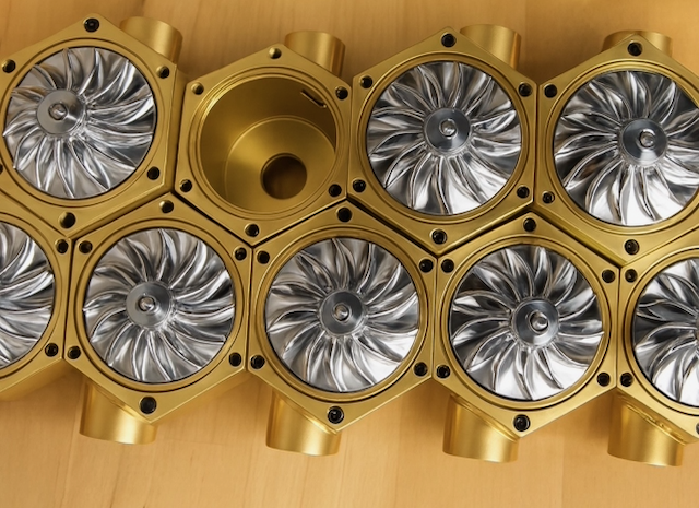 180 kW Cluster Mesh Supercritical CO2 System Using Modular Blocks. Each Rotor Measures 2 Inches