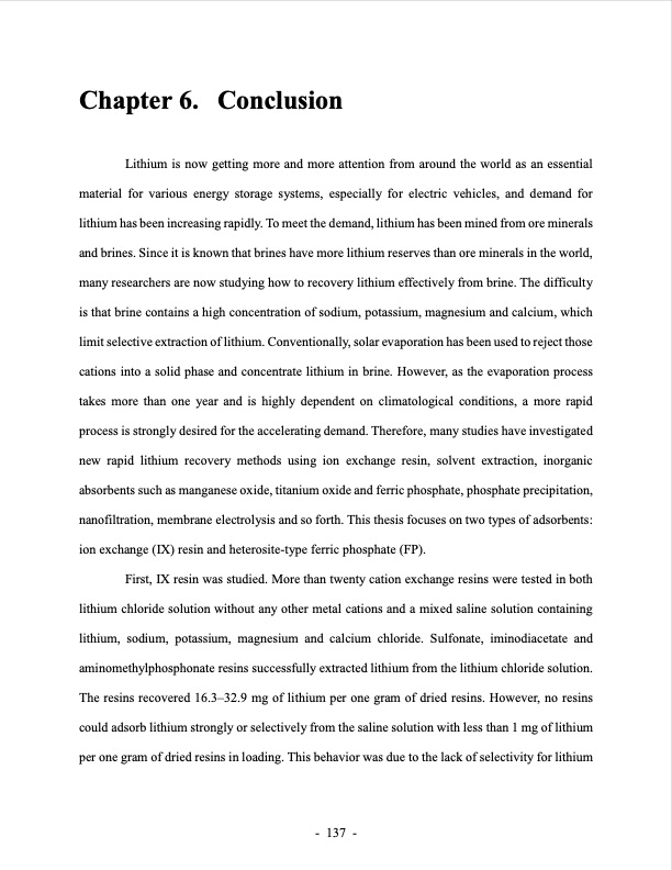 lithium-extraction-from-brine-using-ion-resin-161